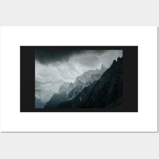 Foggy mountain peaks Posters and Art